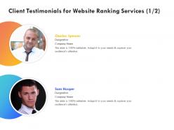 Client testimonials for website ranking services r278 ppt powerpoint presentation icon