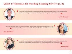 Client testimonials for wedding planning services r199 ppt gallery grid