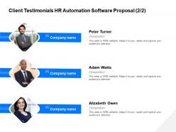 Client Testimonials HR Automation Software Proposal R125 Ppt Layouts