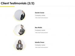 Client testimonials introduction ppt powerpoint presentation designs