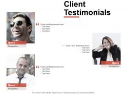 Client testimonials introduction ppt powerpoint presentation slides show