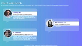 Client Testimonials Linkedin Company Profile Ppt Slides Design Templates