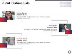 Client testimonials m2748 ppt powerpoint presentation icon visual aids