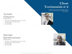 Client testimonials marketing pension plans ppt powerpoint presentation elements