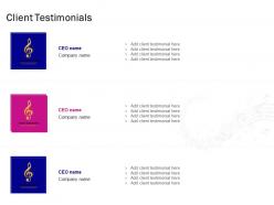 Client testimonials marketing ppt powerpoint presentation summary topics