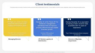 Client Testimonials MoBagel Investor Funding Elevator Pitch Deck