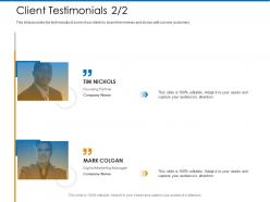 Client testimonials nichols m2364 ppt powerpoint presentation portfolio master slide