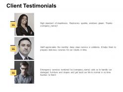 Client testimonials planning i418 ppt powerpoint presentation slides designs