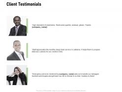 Client testimonials planning i427 ppt powerpoint presentation show files
