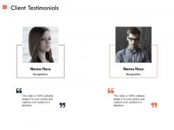 Client Testimonials Ppt Powerpoint Presentation Outline Visual Aids