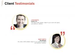 Client testimonials ppt powerpoint presentation summary background images