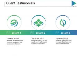 Client testimonials ppt slides graphic tips