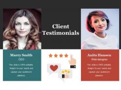Client testimonials presentation portfolio