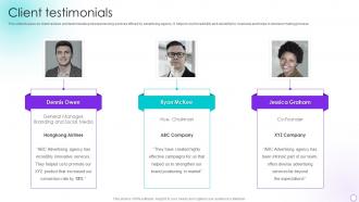 Client Testimonials Promotional Services Company Profile Ppt Slides Graphics Download