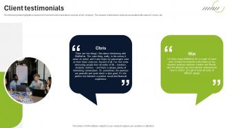 Client Testimonials Ride Sharing Fundraising Pitch Deck