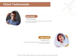 Client testimonials sales founder ppt powerpoint presentation styles designs download