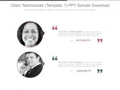 Client testimonials template1 ppt sample download