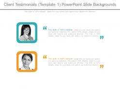 Client testimonials template 1 powerpoint slide backgrounds