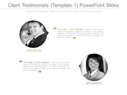 Client testimonials template 1 powerpoint slides
