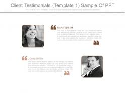 Client testimonials template 1 sample of ppt