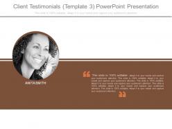 Client testimonials template 3 powerpoint presentation