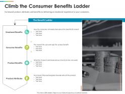 Climb the consumer benefits ladder attributes ppt graph charts
