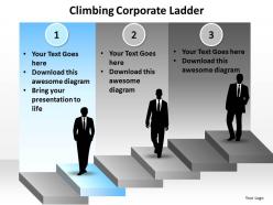 Climbing corporate ladder with silhouette of business men powerpoint diagram templates graphics 712