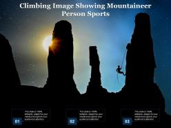Climbing image showing mountaineer person sports