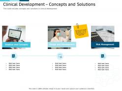 Clinical research marketing strategies clinical development concepts and solutions ppt professional