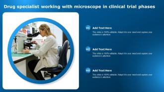 Clinical Research Trial Stages Drug Specialist Working With Microscope In Clinical Trial Phases