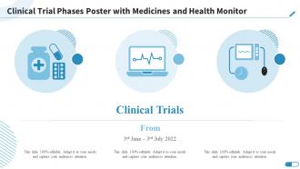 Clinical Trial Phases Poster With Medicines And Health Monitor Research Design For Clinical Trials