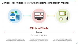 Clinical Trial Phases Poster With Medicines And Health Monitor
