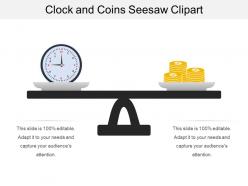 Clock and coins seesaw clipart