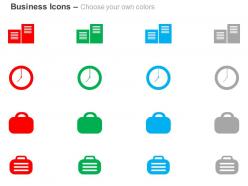 Clock suitcase folder time management ppt icons graphics