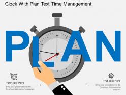 Clock With Plan Text Time Management Flat Powerpoint Design