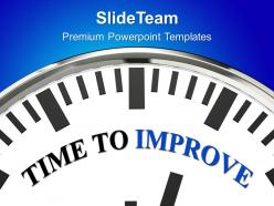 Clock with word time to improve powerpoint templates ppt backgrounds for slides 0213