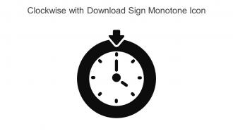 Clockwise With Download Sign Monotone Icon In Powerpoint Pptx Png And Editable Eps Format
