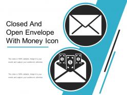 Closed and open envelope with money icon