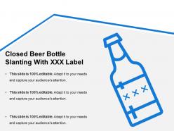 Closed beer bottle slanting with xxx label