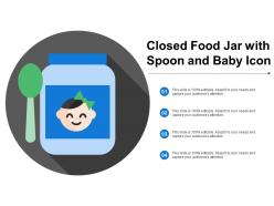 Closed food jar with spoon and baby icon