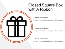 Closed square box with a ribbon