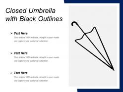 Closed Umbrella With Black Outlines