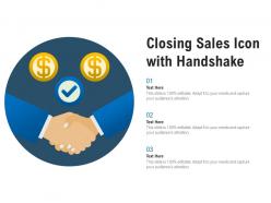 Closing sales icon with handshake