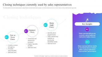 Closing Techniques Currently Used By Sales Representatives Process Improvement Plan