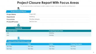 Closure Report Schedule Opportunity Goal Statement Information Distribution