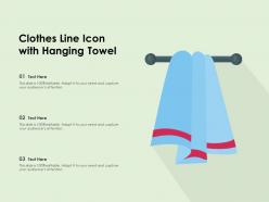 Clothes line icon with hanging towel