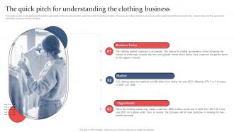 Clothing And Fashion Industry The Quick Pitch For Understanding The Clothing Business BP SS