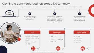 Clothing E Commerce Business Executive Summary Online Apparel Business Plan