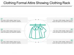 Clothing formal attire showing clothing rack