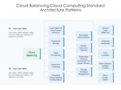 Cloud balancing cloud computing standard architecture patterns ppt diagram